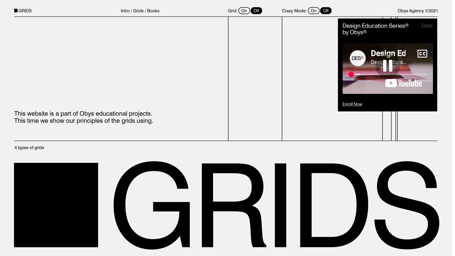 Grids Design Education Landing Page
