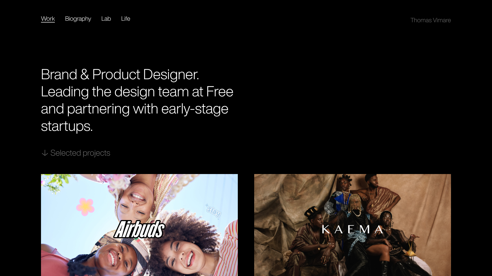Minimalist Dark Designer Portfolio Grid
