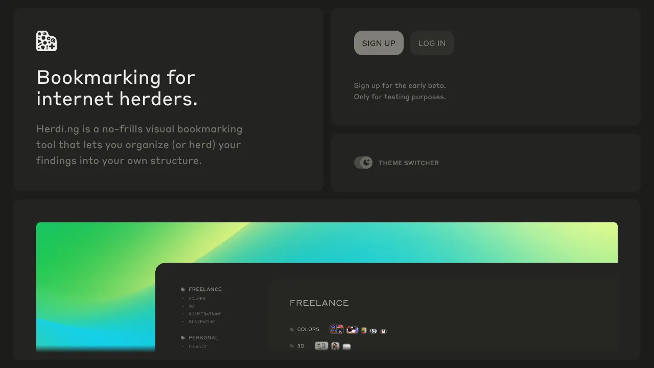 Herding Visual Bookmark Bento Layout