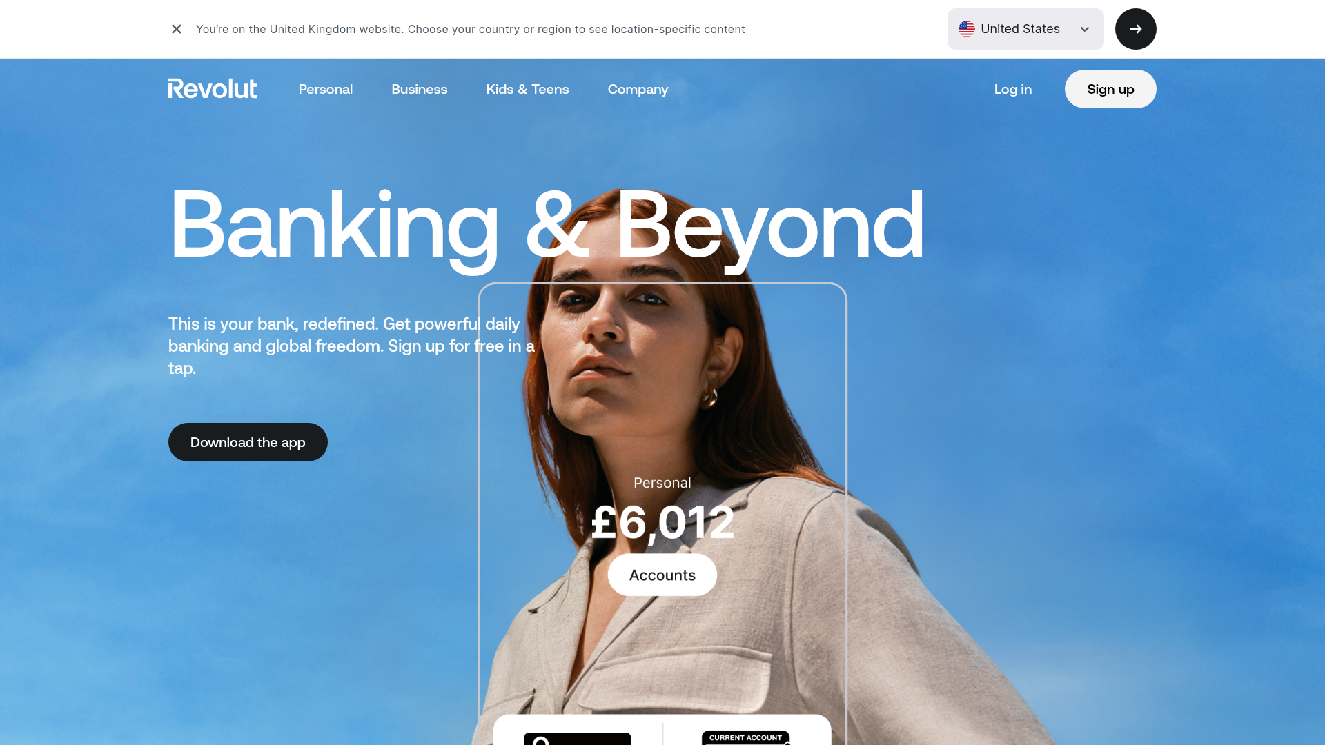 Revolut Banking Hero Landing Page
