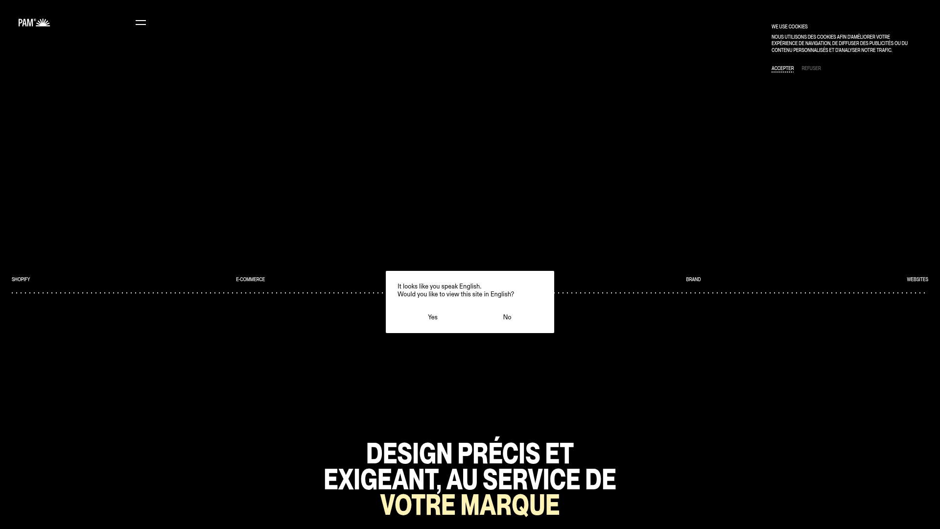 Pam Agency Portfolio Hero