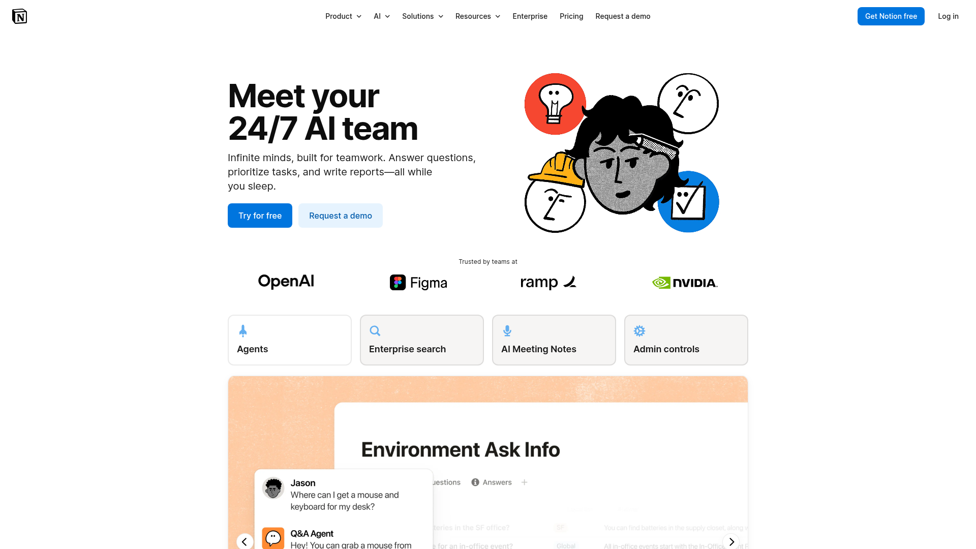 Notion AI Product Landing Page