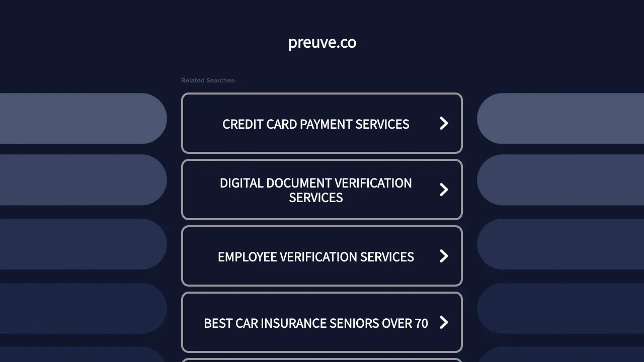 Preuve.co Search Index Landing Page